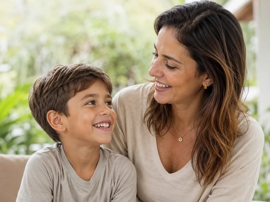 Ortodontia infantil, mãe e filho